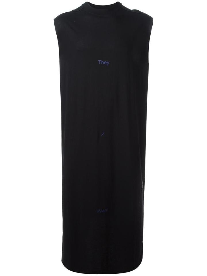 Odeur 'graphic' Long Tank, Adult Unisex, Size: Small, Black, Cotton
