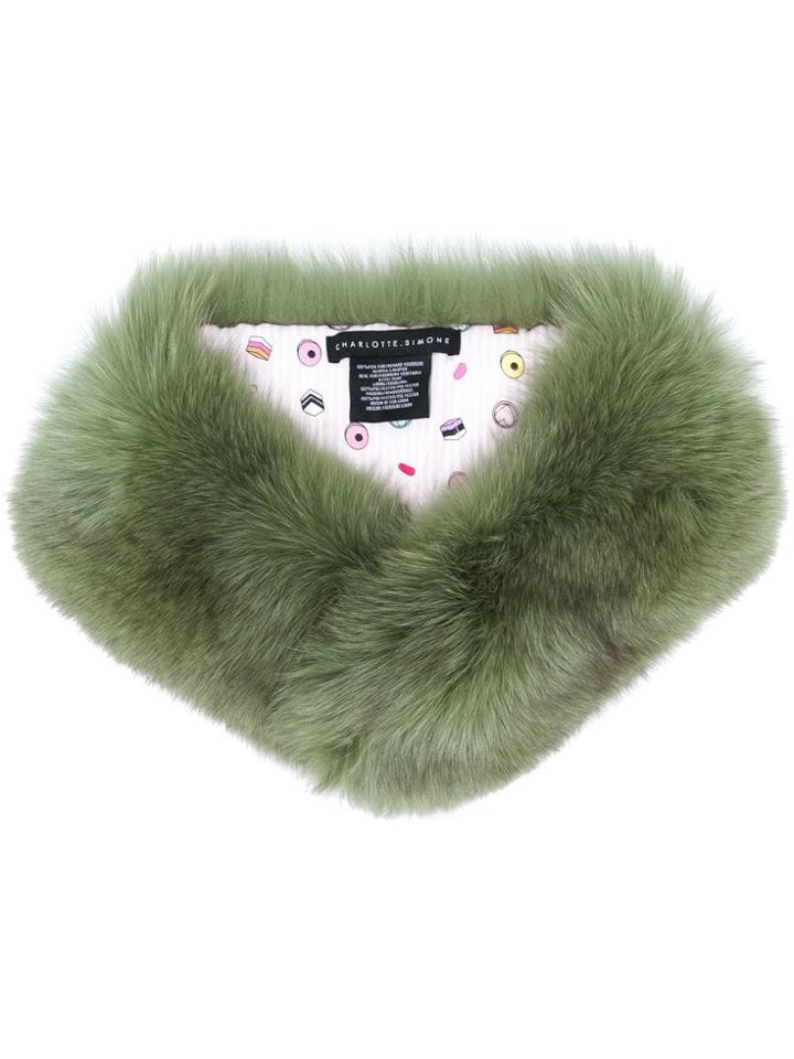 Charlotte Simone Princess Fox Collar - Green