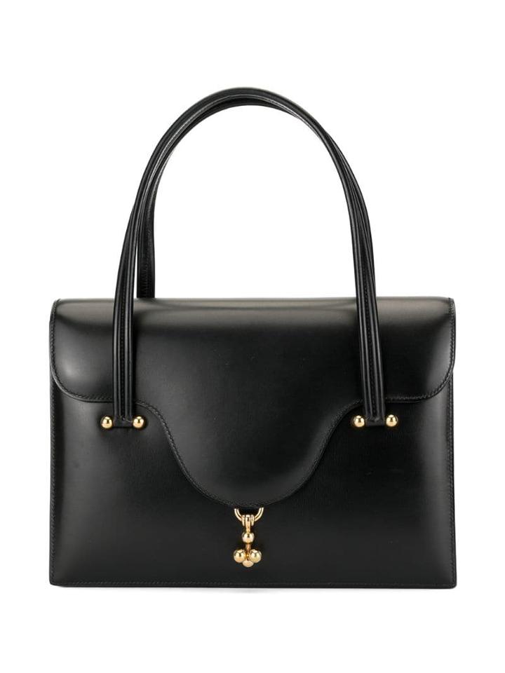 Hermès Pre-owned Charm Detail Structured Tote - Black