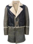 Drome Panelled Shearling Coat, Men's, Size: Large, Brown, Leather