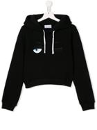 Chiara Ferragni Kids Teen Winking Eyes Hoodie - Black