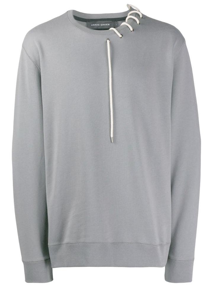 Craig Green Lace-up Detail Sweatshirt - Grey
