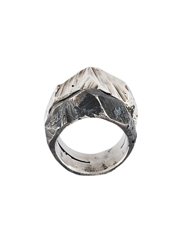 Lost & Found Rooms Pointed Stack Ring, Men's, Size: 64, Metallic