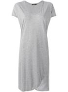 Bassike V-neck T-shirt Dress, Women's, Size: Medium, Grey, Organic Cotton
