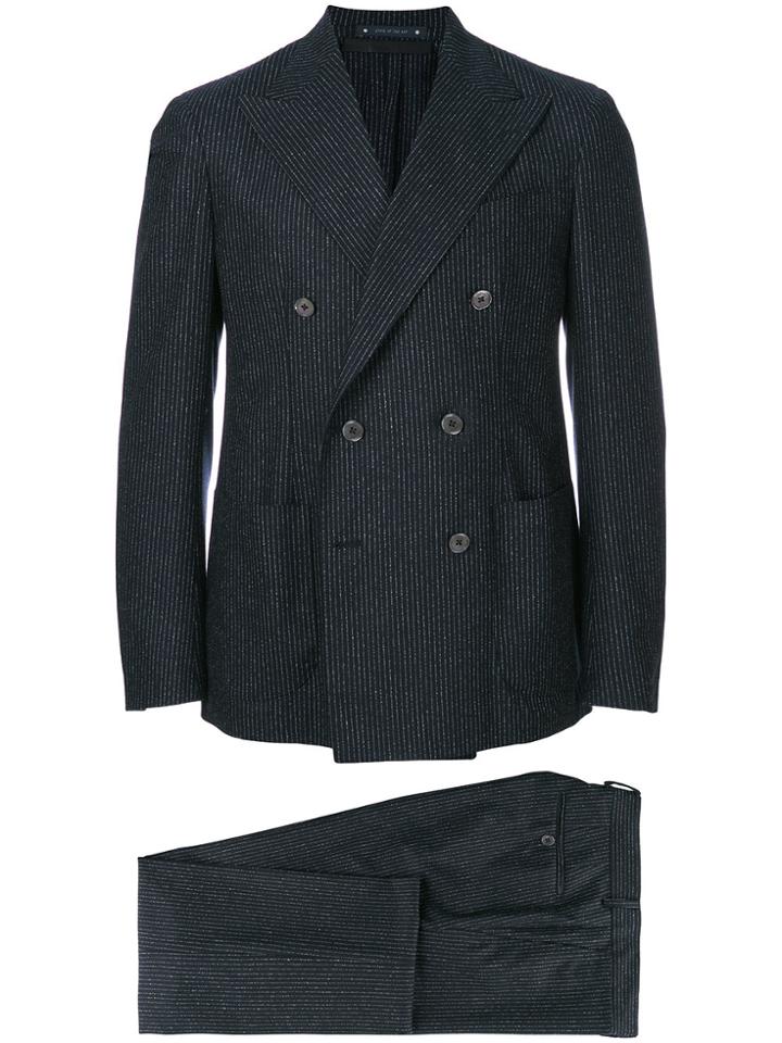 Bagnoli Sartoria Napoli Double Breasted Pinstripe Two Piece Suit -