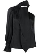 Peter Pilotto One-shoulder Satin Top - Black