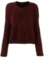 High By Claire Campbell Fuzzy Sweatshirt - Red