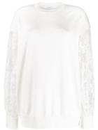 Givenchy Lace Sleeve Sweatshirt - White