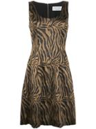 Prabal Gurung Tiger-print Sleeveless Dress - Gold