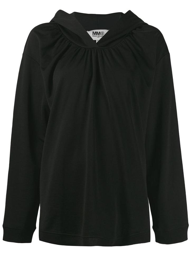 Mm6 Maison Margiela Ruched Hoodie - Black