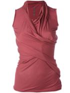 Rick Owens Lilies - Draped Fitted Top - Women - Cotton/polyamide/viscose - 44, Red, Cotton/polyamide/viscose