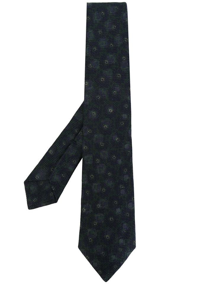 Kiton Embroidered Tie - Blue