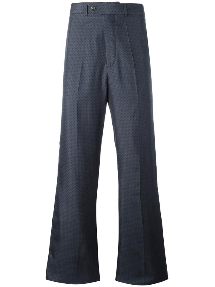 Di Liborio Flared Wide-leg Trousers, Men's, Size: 50, Blue, Silk/cotton