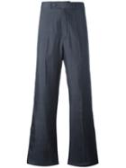 Di Liborio Flared Wide-leg Trousers, Men's, Size: 50, Blue, Silk/cotton