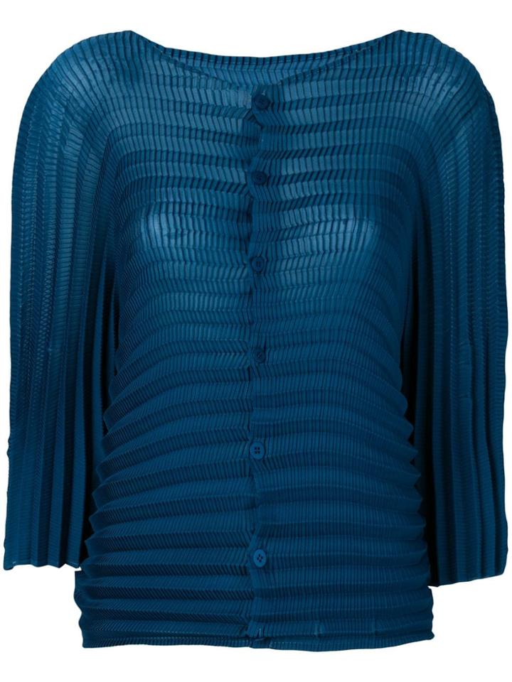 Issey Miyake Structured Pleated Jacket - Blue