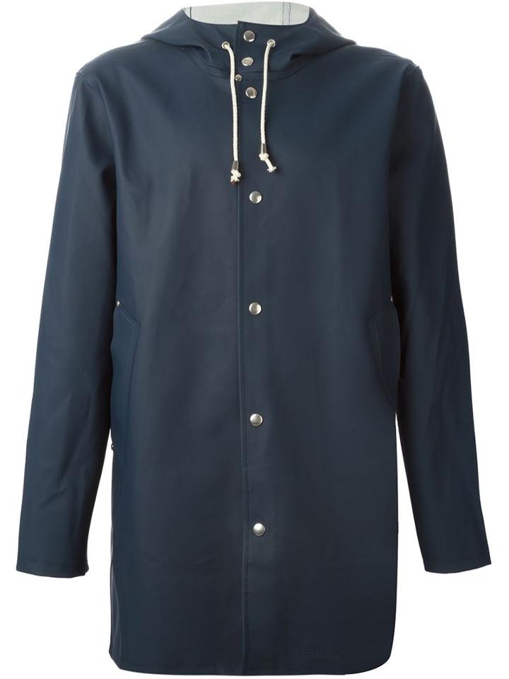 Stutterheim Stockholm Raincoat, Men's, Size: Xxs, Blue, Cotton/polyester/pvc