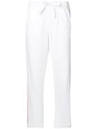 Chinti & Parker Rainbow Side Stripes Cropped Trousers - White