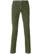Entre Amis Regular Canvas Trousers - Green