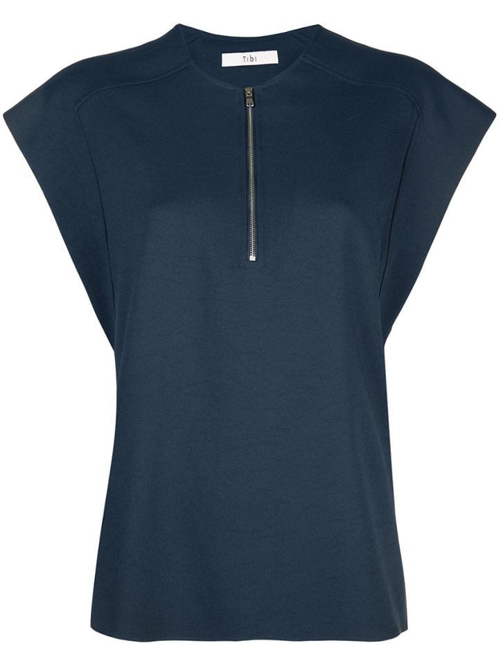 Tibi Chalky Drape Top - Blue