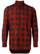 Ann Demeulemeester Classic Plaid Shirt, Men's, Size: Small, Red, Wool/cotton