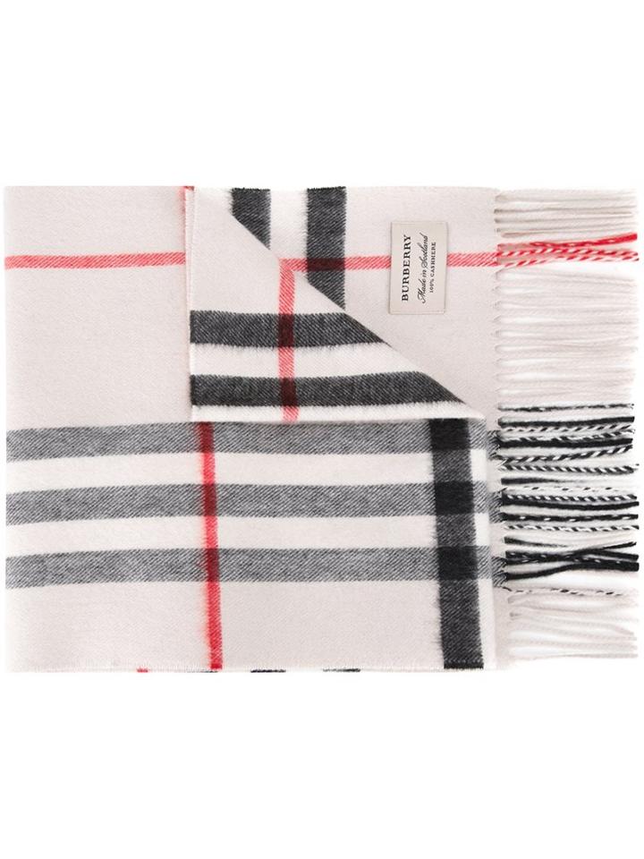 Burberry - House Check Scarf - Women - Cashmere - One Size, White, Cashmere
