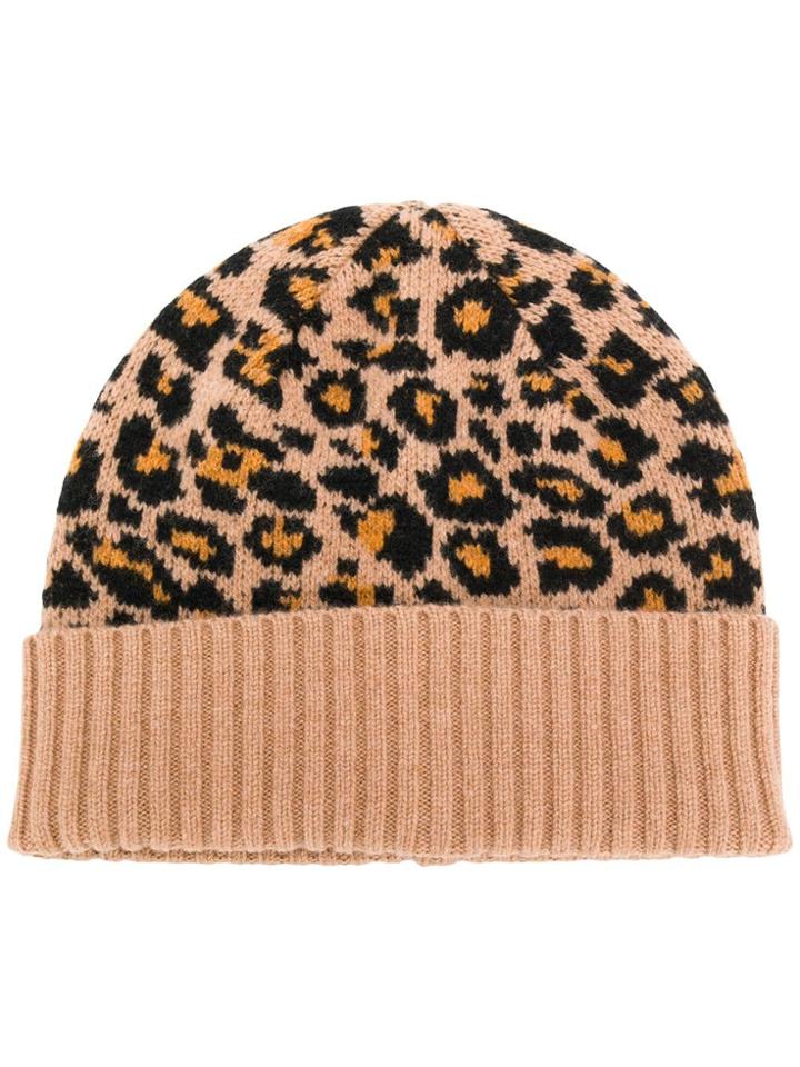 Paul Smith Animal Print Beanie - Neutrals