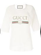 Gucci Pre-owned Open Knit Crochet Logo T-shirt - White
