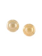 Givenchy Vintage Logo Clip-on Earrings - Metallic