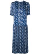 Julien David - Printed Denim Dress - Women - Silk/cotton - M, Blue, Silk/cotton