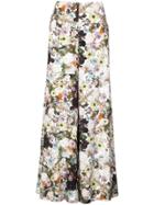 Adam Lippes Floral Print Wide Leg Trousers - White