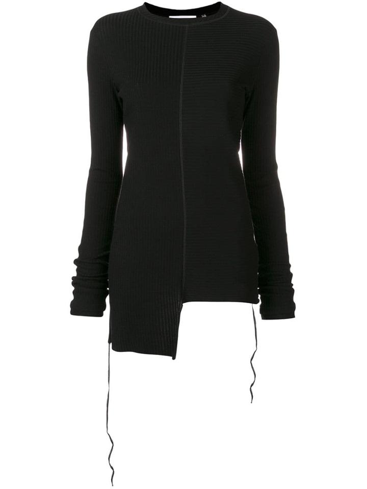 Helmut Lang Asymmetrical Ribbed Jumper - Black