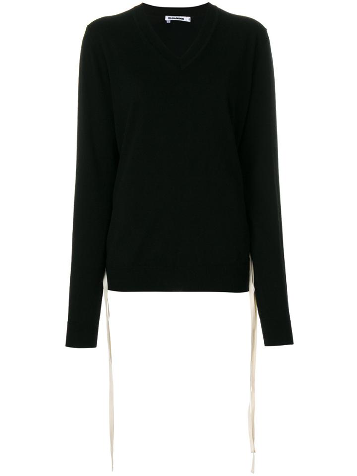 Jil Sander V-neck Jumper - Black