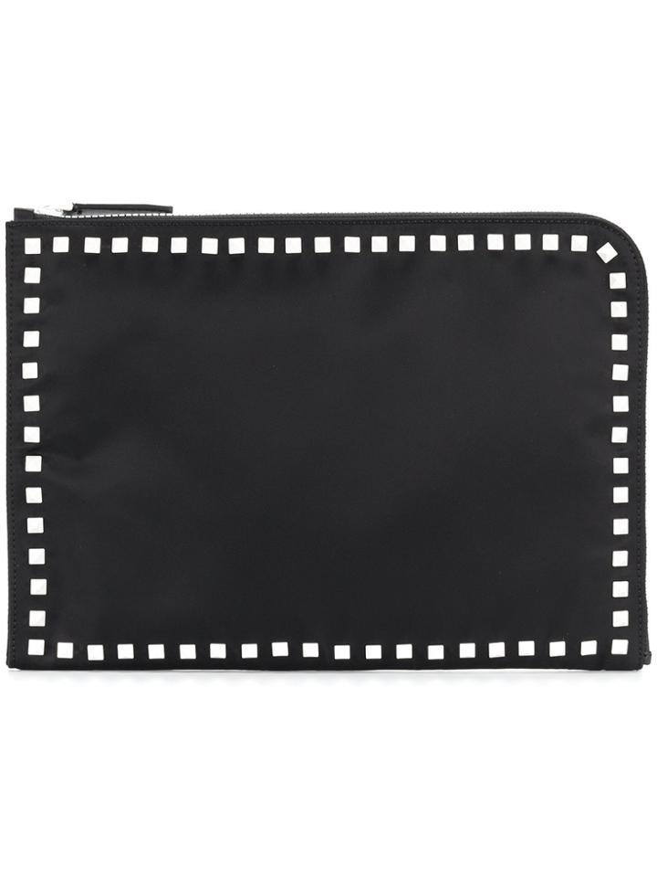 Valentino Rockstud Document Case Clutch - Black