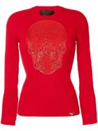 Philipp Plein Skull Patch Top - Red