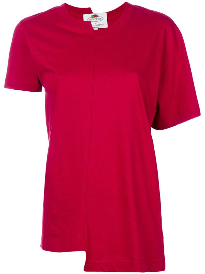 Cédric Charlier Asymmetric T-shirt - Red