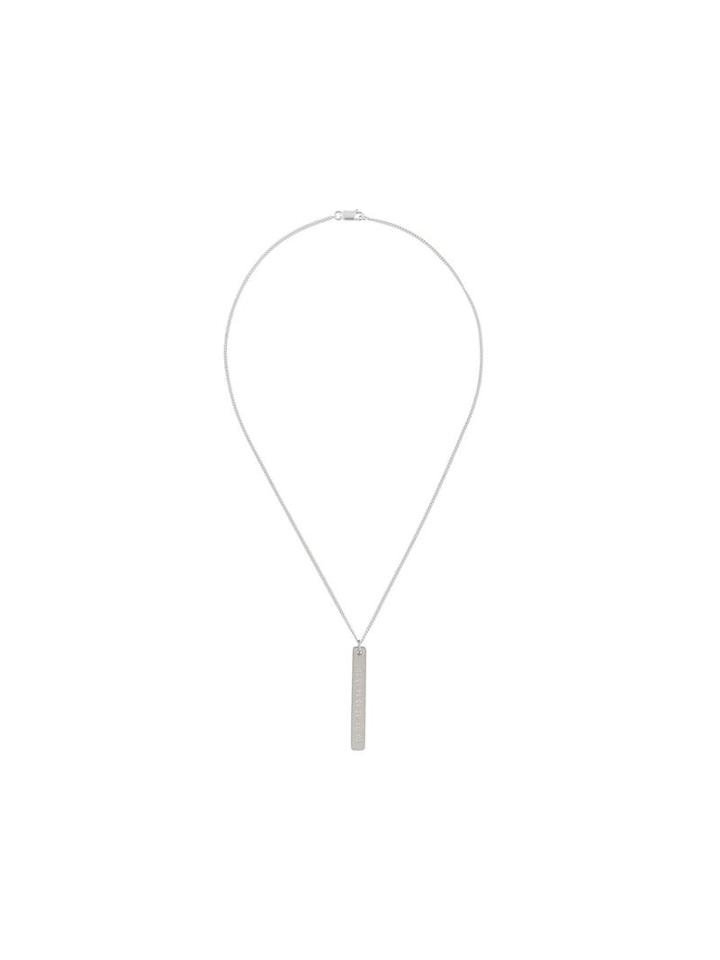 Maison Margiela Logo Embossed Necklace, Men's, Metallic