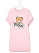 Moschino Kids Teen Teddy Bear Print Sweat Dress - Pink & Purple
