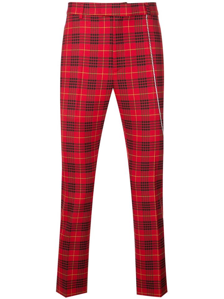 Garçons Infidèles Checked Slim Chinos - Red