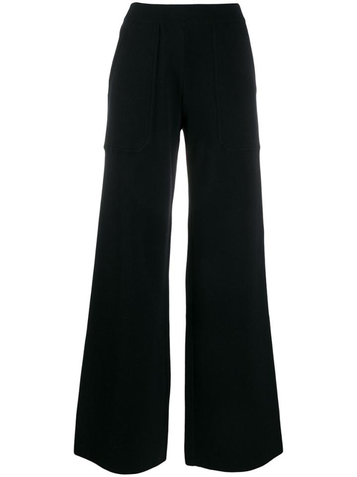 Mrz Flared Knit Trousers - Black