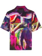 Prada Statue Print Short Sleeved Button Down Shirt - F0390 Ametista