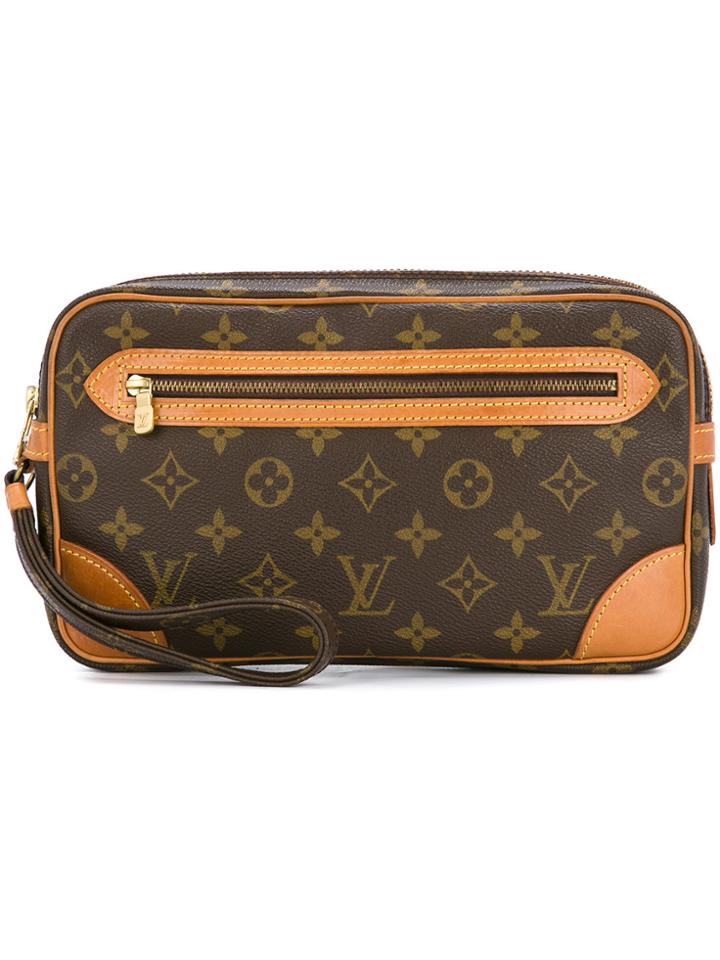 Louis Vuitton Vintage Monogram Marly Dragonne Clutch - Brown