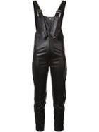 Chloé Leather Biker Dungarees, Women's, Size: 36, Black, Cotton