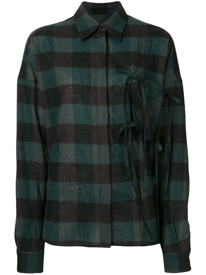 Mm6 Maison Margiela Oversized Checked Shirt - Green