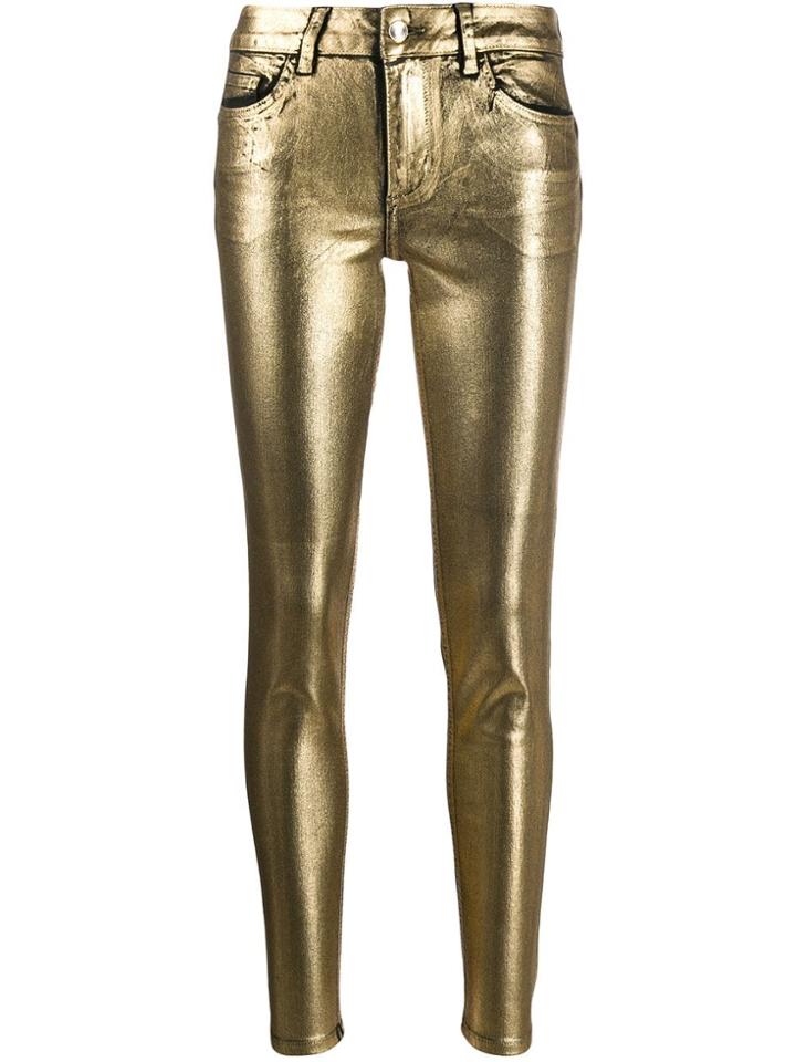 Liu Jo Metallic Skinny Jeans - Gold