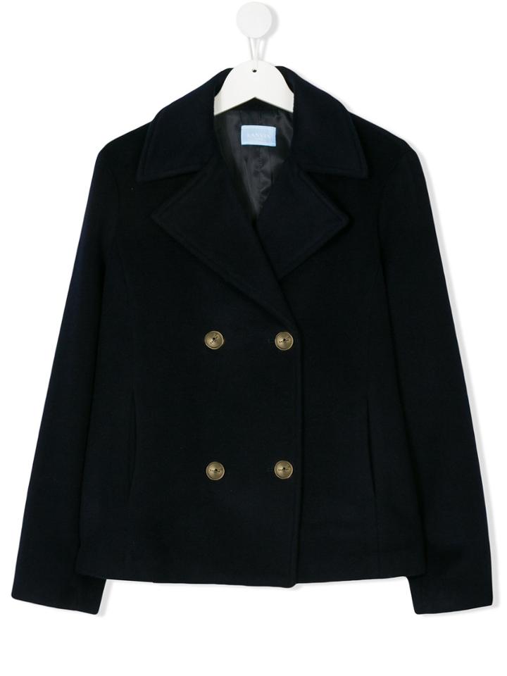 Lanvin Petite Double Breasted Coat - Blue