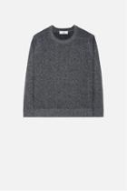Ami Alexandre Mattiussi Crew Neck Sweater, Men's, Size: Xs, Grey, Nylon/polyester