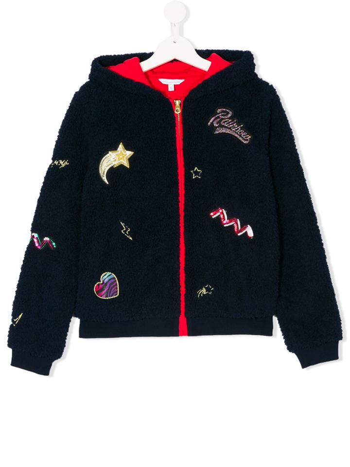 Little Marc Jacobs Patch Detail Hooded Jacket - Blue