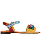 Dolce & Gabbana Embroidered Flat Sandals - Multicolour