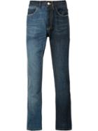 Lanvin Two-tone Contrast Skinny Jeans, Men's, Size: 32, Blue, Cotton