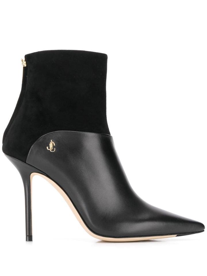 Jimmy Choo Beyla 100 Pointed Toe Boots - Black